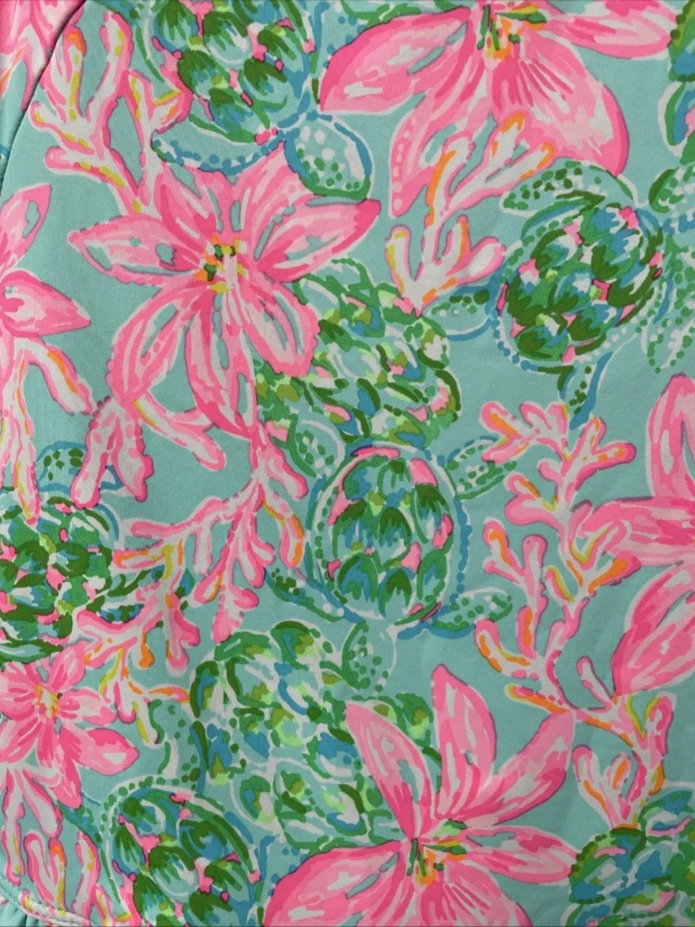 Lilly Pulitzer Girls Rash Guard Turtles Lillies Size 6